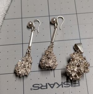 Vintage Brutalist Drop Earrings in Heavy Silver – Molten Specimen | large chunky